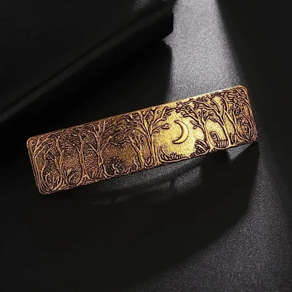 Night Forest in gold color with Half Moon Hair Clip